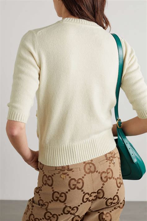 gucci cashmere embellished sweater|gucci jumper women.